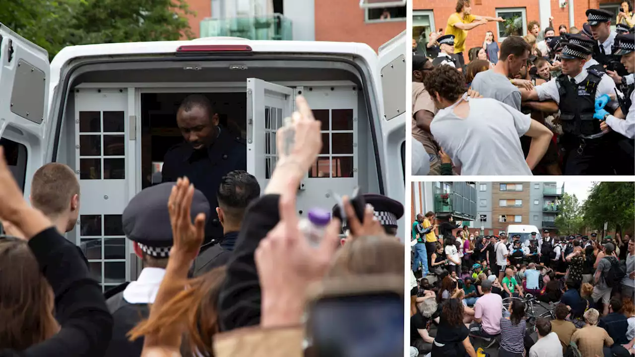 'Let him go': Protesters block police from detaining man in Peckham immigration raid