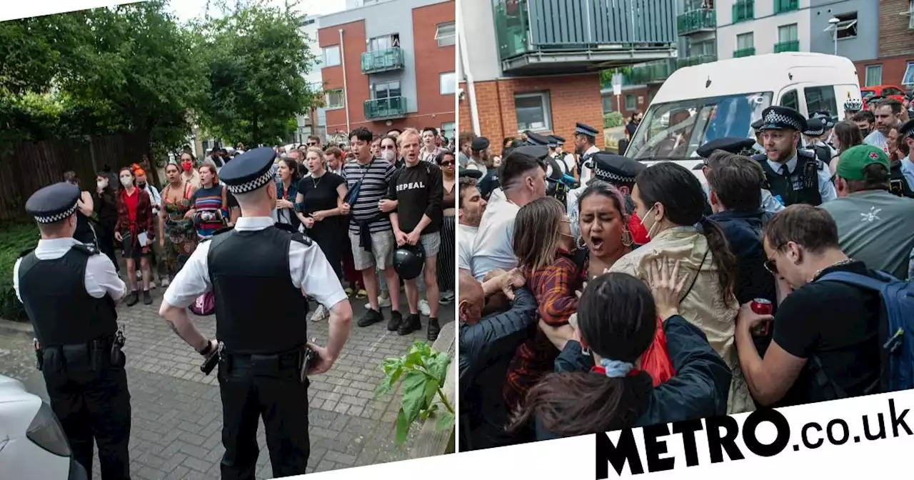 Man arrested for immigration offences released after protesters block police van