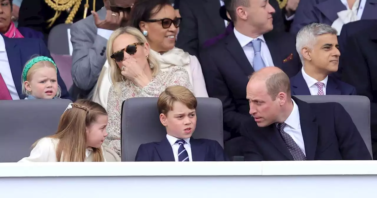 Prince William brushes Charlotte's hair back as she got restless at Jubilee