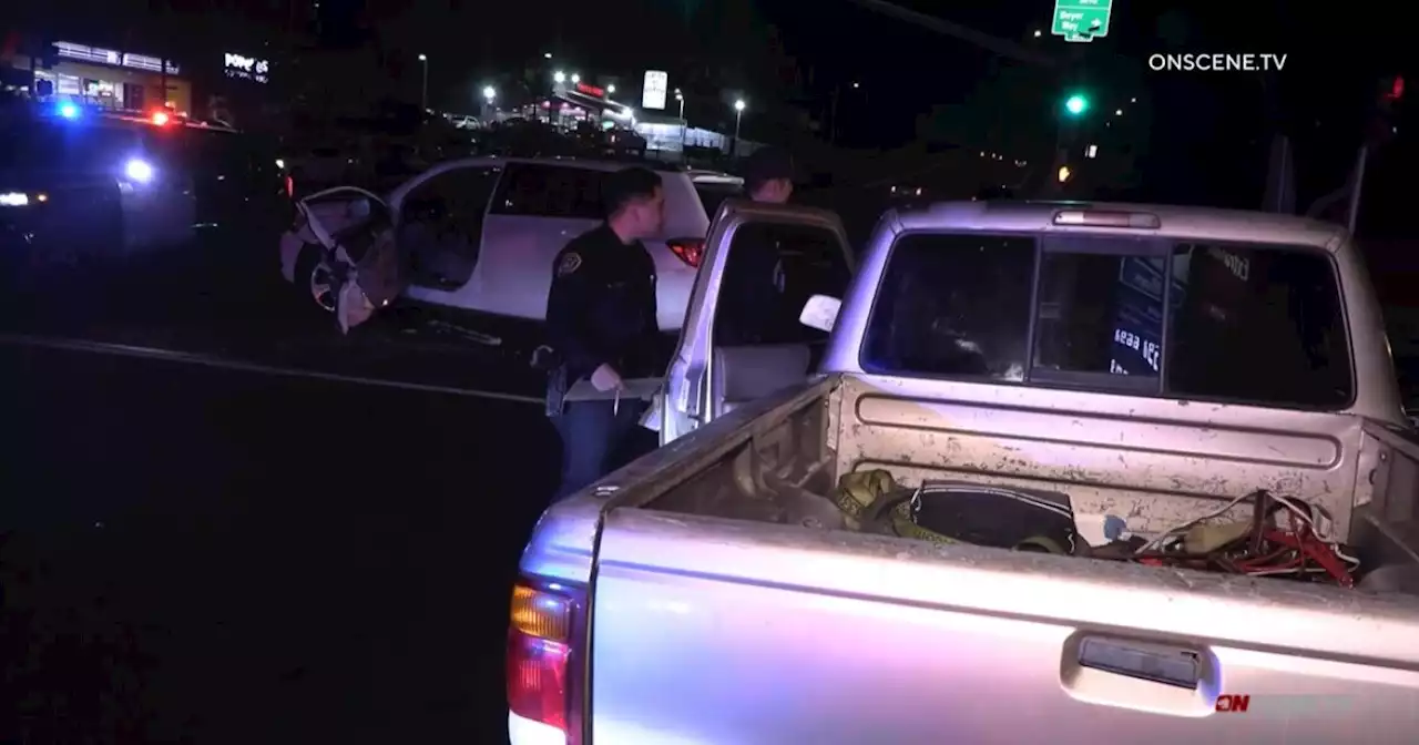 Driver of stolen pickup crashes twice near Otay Mesa West after fleeing sheriff's deputies