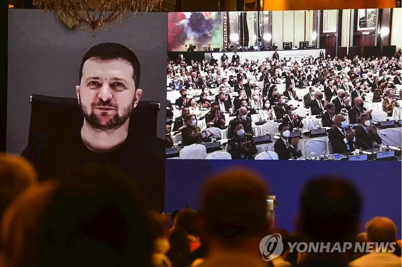 젤렌스키 亞안보회의 화상연설 '전쟁결과, 국제질서 미래 영향' | 연합뉴스
