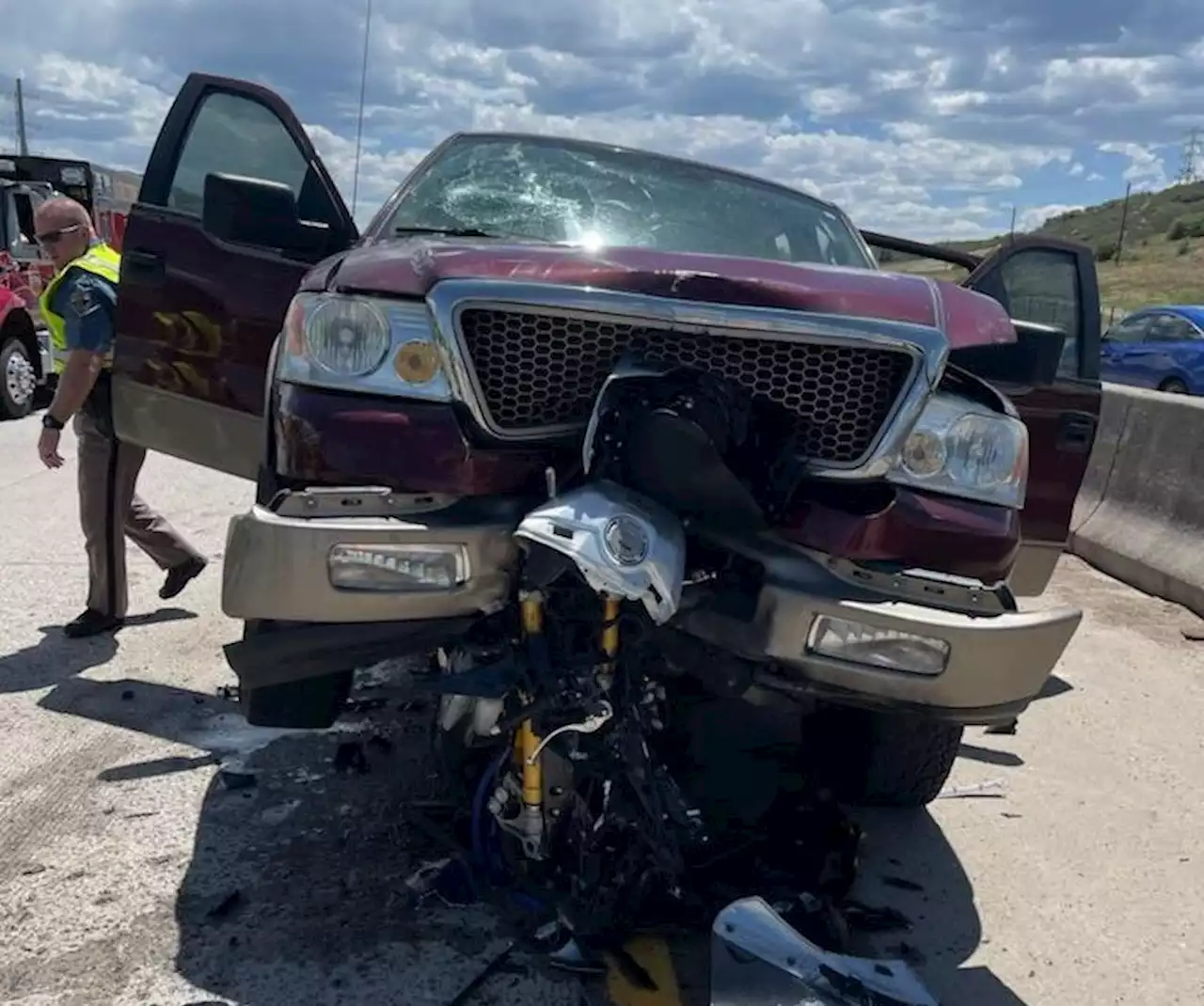 Three injured in three-vehicle crash on I-25 in northern Douglas County