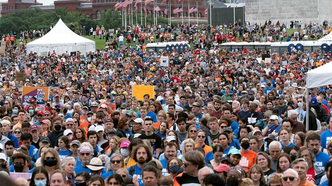 March for Our Lives attendees call for gun reform to protect schools: 'My kids don't feel safe'