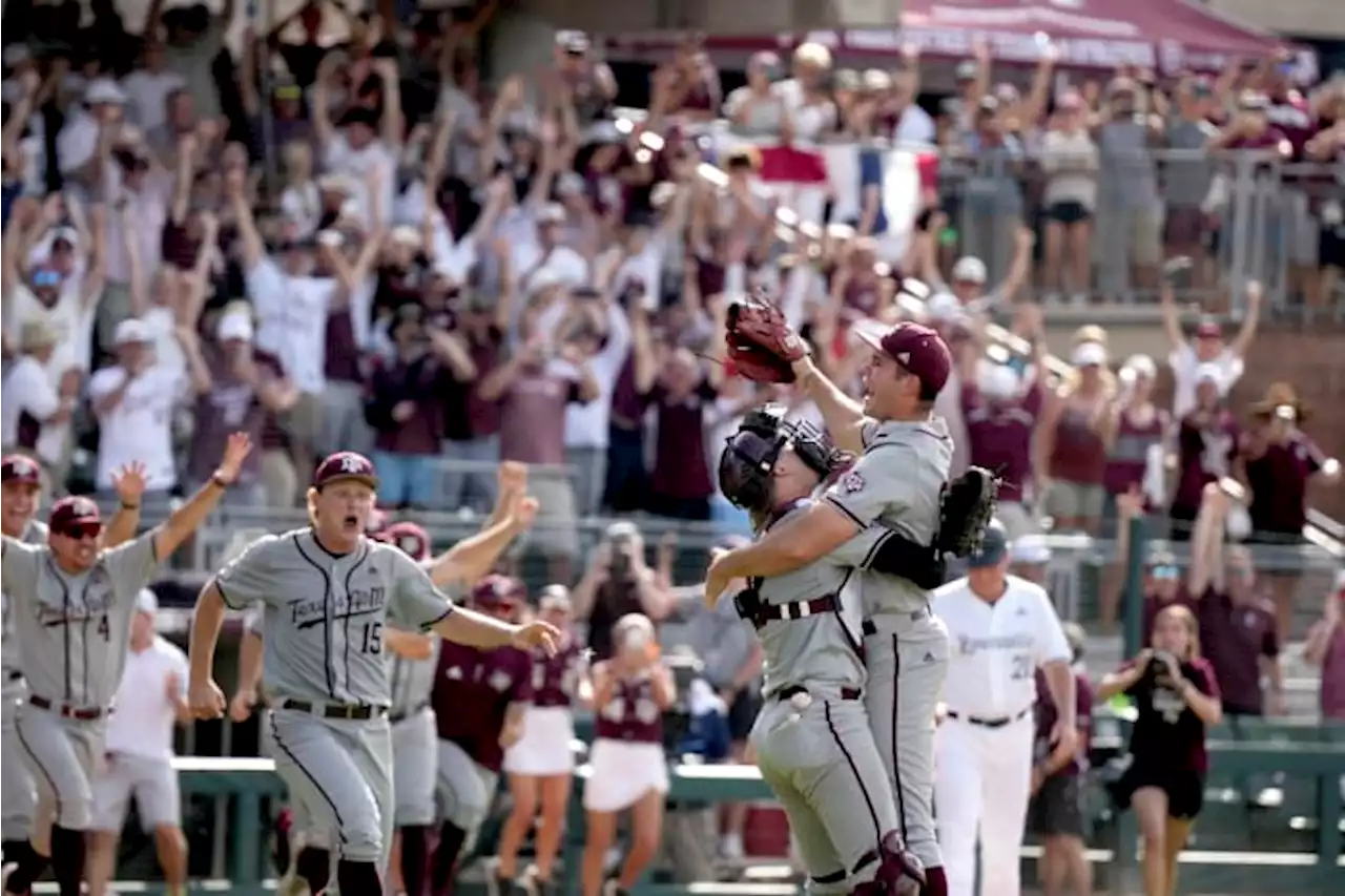 Texas A&M 1st to claim CWS spot with 4-3 win over Louisville