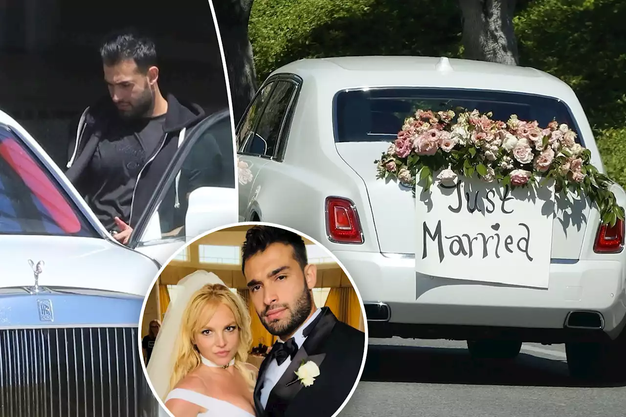 Britney Spears and Sam Asghari cruise LA in Rolls Royce after lavish wedding