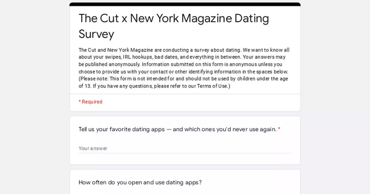 The Cut x New York Magazine Dating Survey