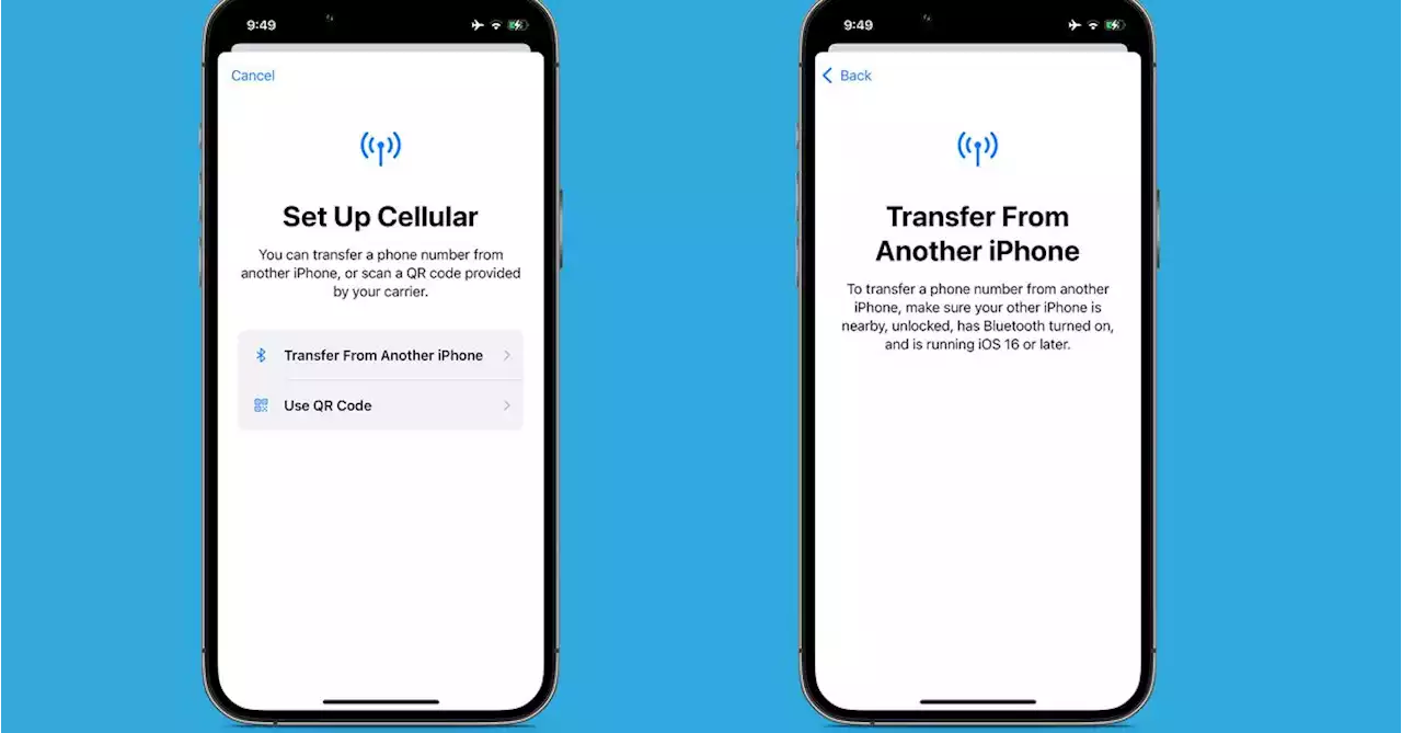 iOS 16 lets you transfer an eSIM to a new iPhone over Bluetooth