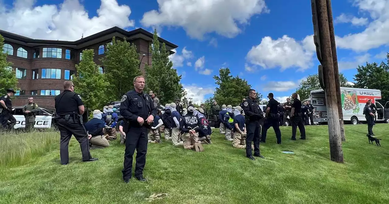 Illinois man with alleged ties to hate group among the 31 arrested en route to an Idaho Pride rally