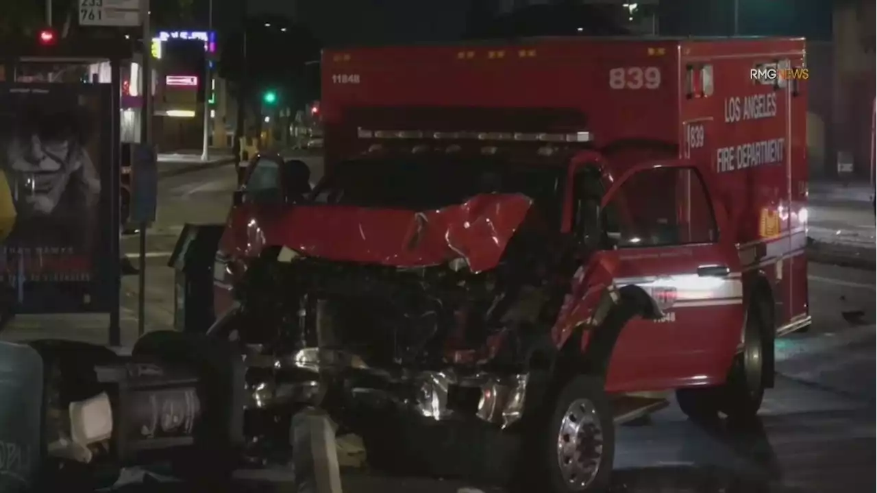 Woman steals ambulance in San Fernando Valley, crashes into vehicles