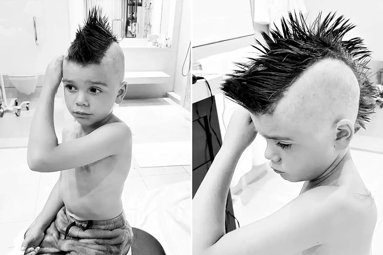 Kourtney Kardashian shows off 7-year-old son Reign’s new mohawk