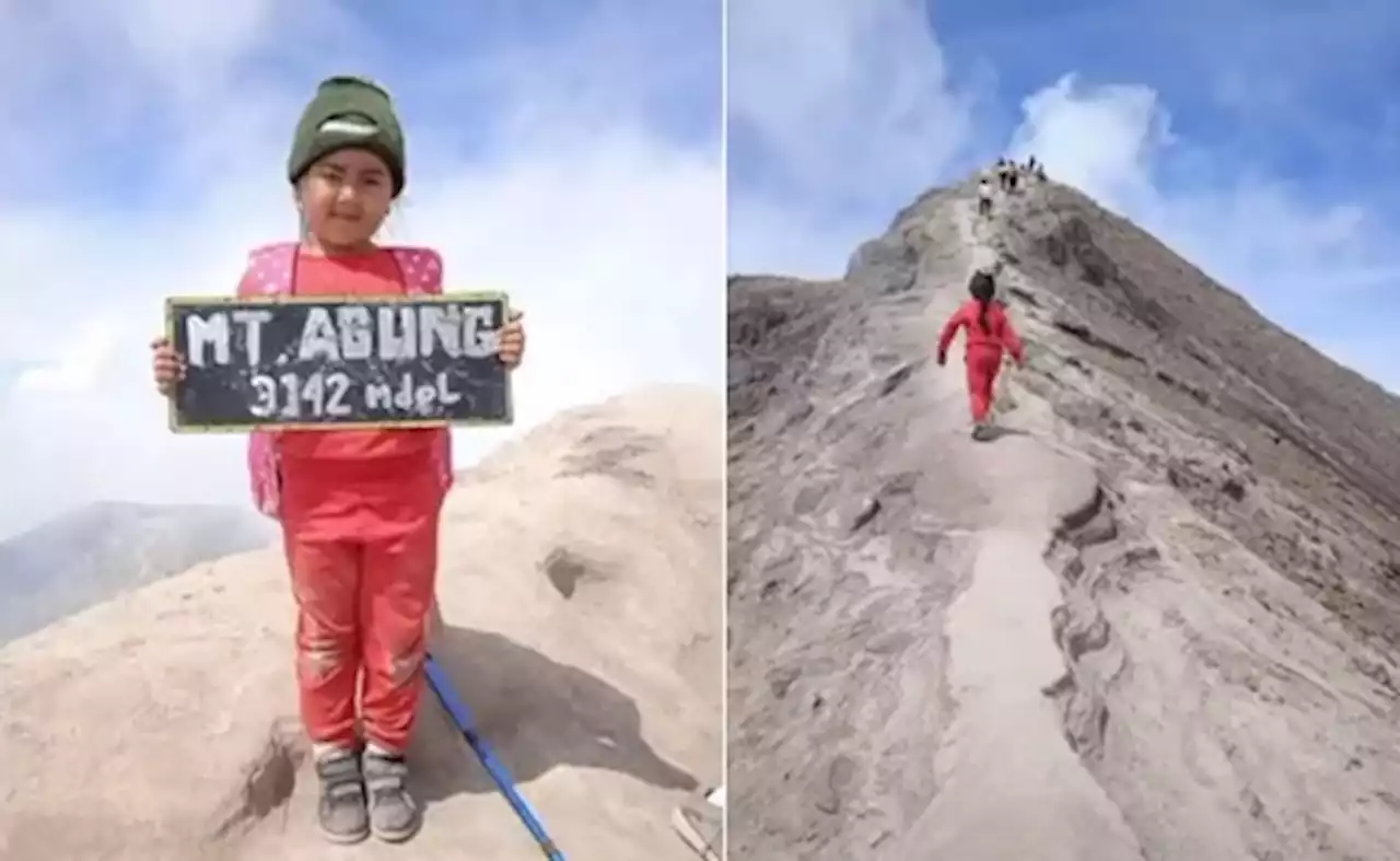 Viral! Bocah Perempuan 6 Tahun Taklukkan Gunung Agung