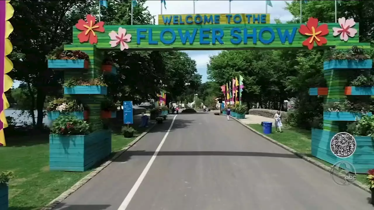 The Flower Show Main Entrance is a stunning sea of flowers