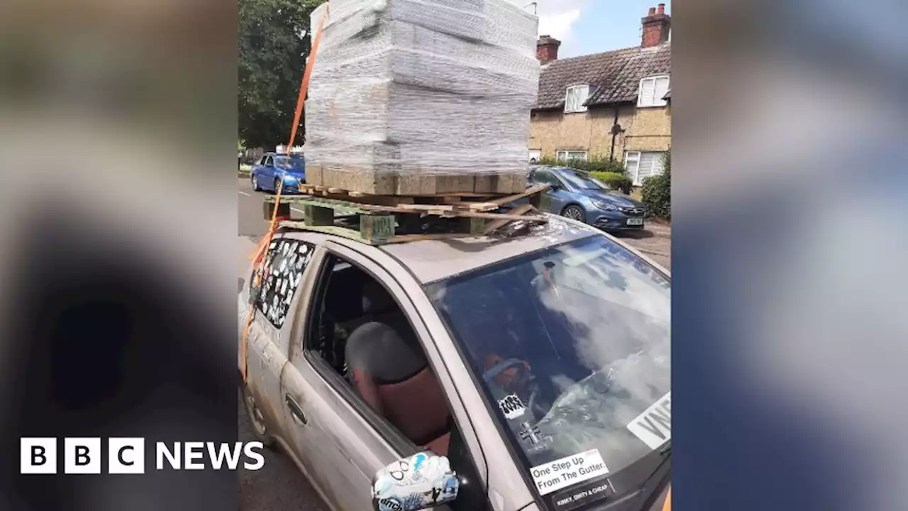 Ely car roof caved in by heavy brick load