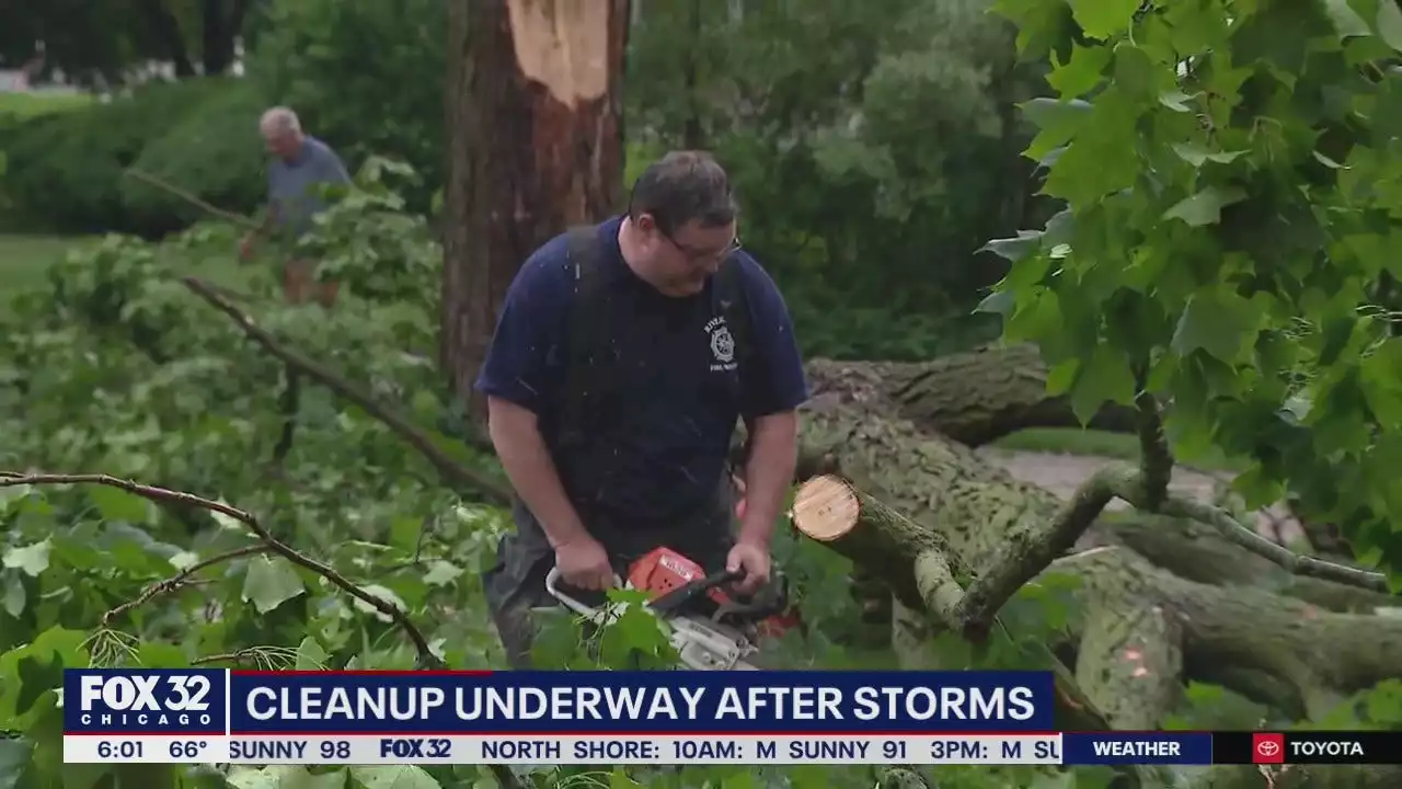 Clean-up efforts get underway after severe storms wreak havoc on Chicago area