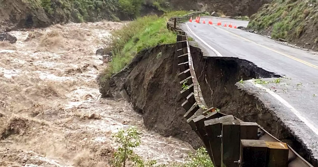 Entrances closed at Yellowstone after flooding sweeps away bridge, washes out roads