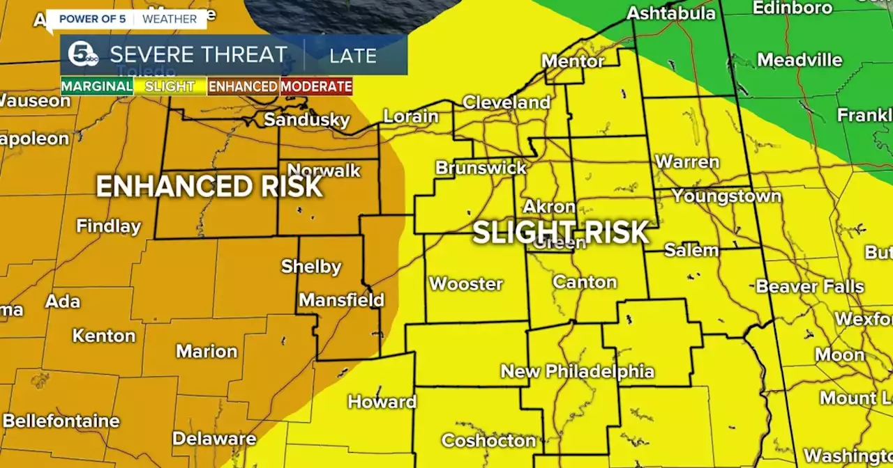 Severe Thunderstorm Warnings issued across Northeast Ohio, 60+ mph wind forecasted