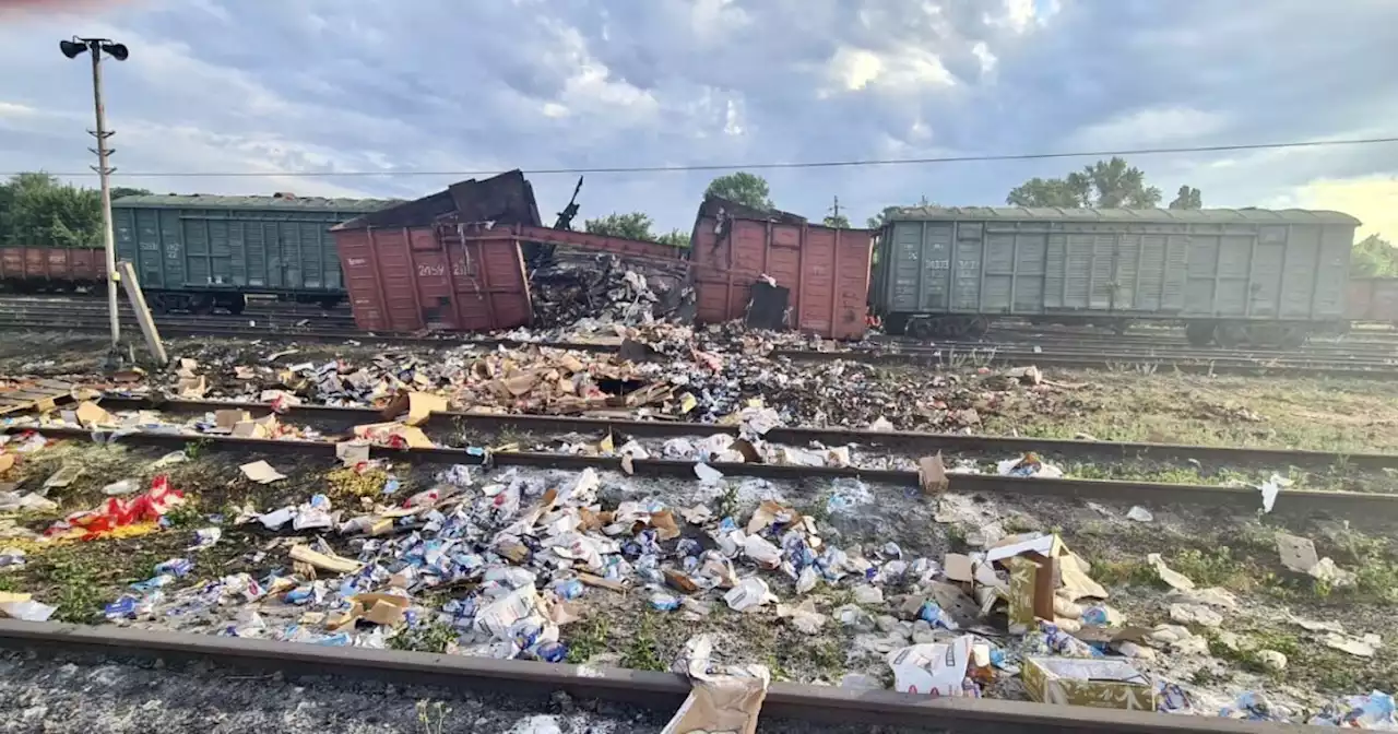 Nonprofit: Russian missile blows up Ukrainian train filled with food