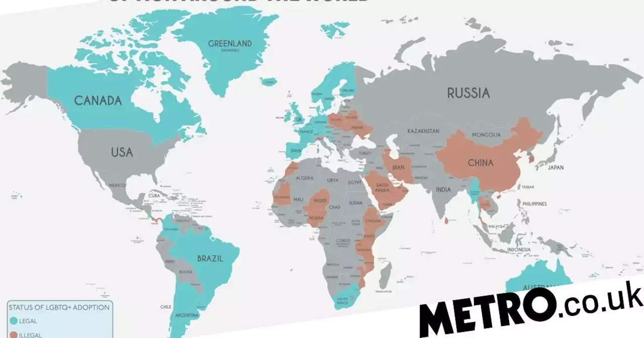 Map reveals where LGBT adoption is still illegal