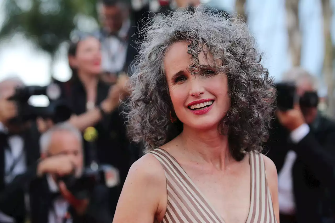 Andie MacDowell says she’s ‘happier’ with gray hair