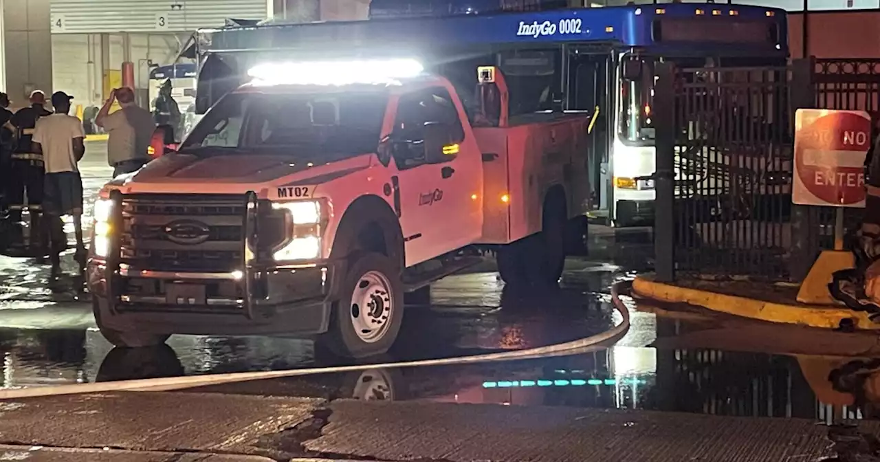 IndyGo bus catches fire in garage at agency's headquarters