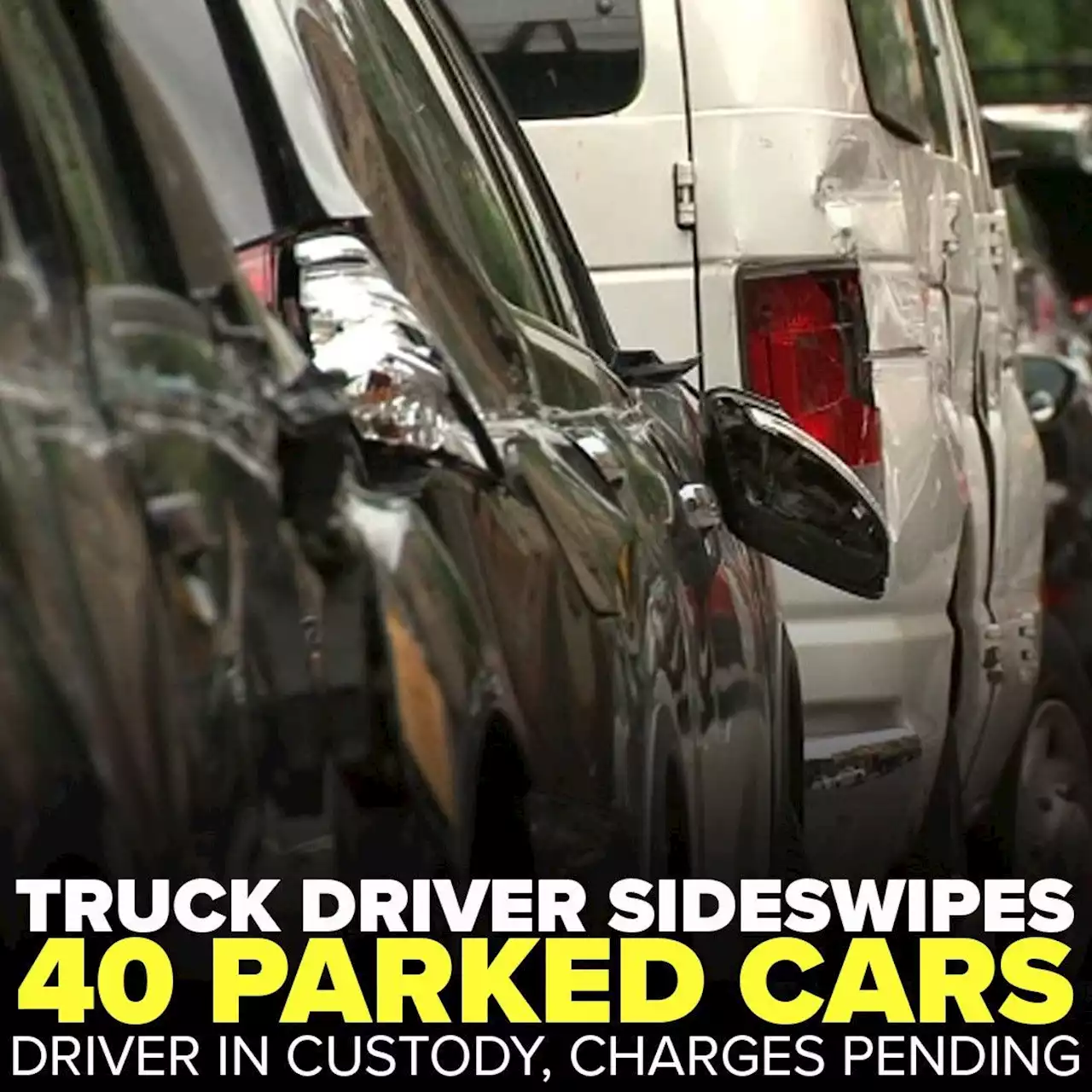 Truck driver sideswipes 40 parked cars on Queens street