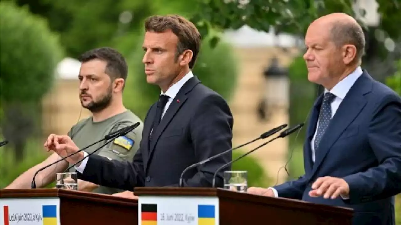 Macron, Draghi y Scholz desafiaron a Putin y fueron a Kiev, apoyando que Ucrania se sume a la UE