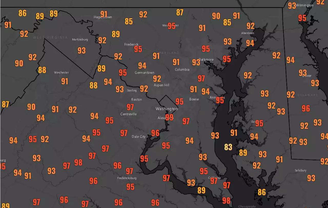 PM Update: D.C. soars to record 99 but much cooler air is on way