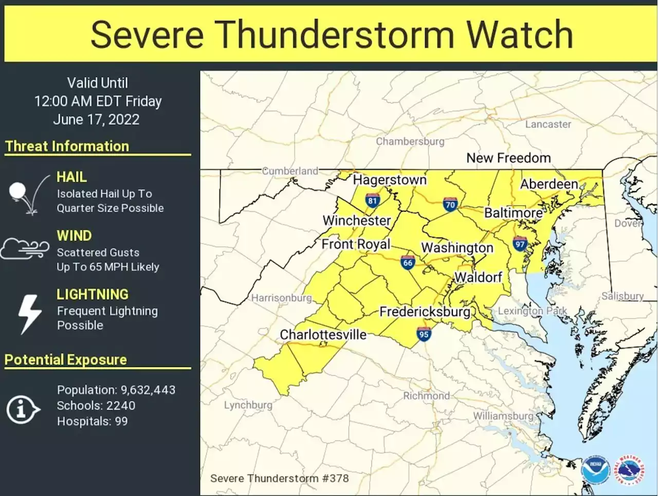 Updates: Severe thunderstorm watch through evening