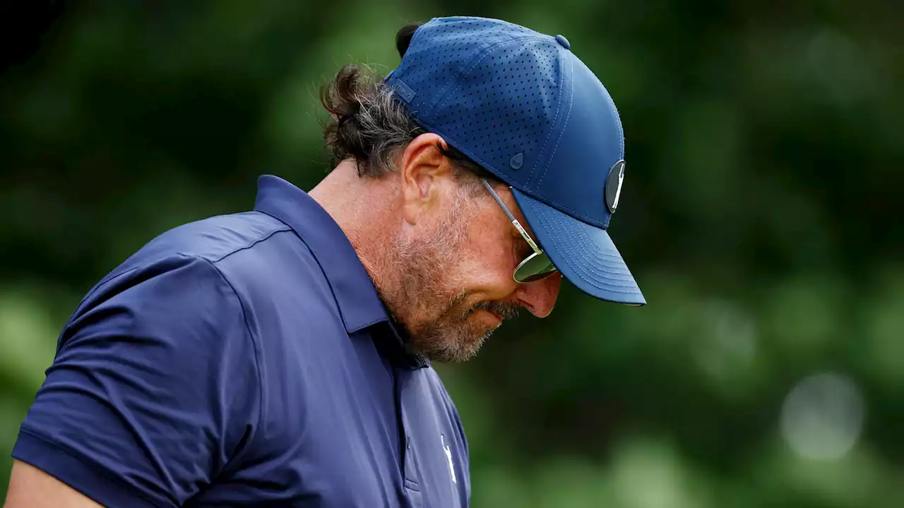 Phil Mickelson’s first major after LIV defection ends badly