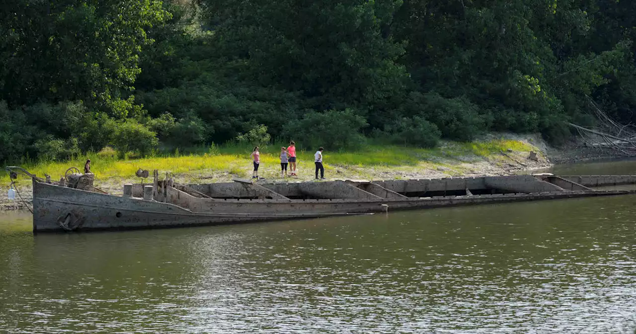 Italy's largest river dries up, exposing World War II barge that sank in 1943