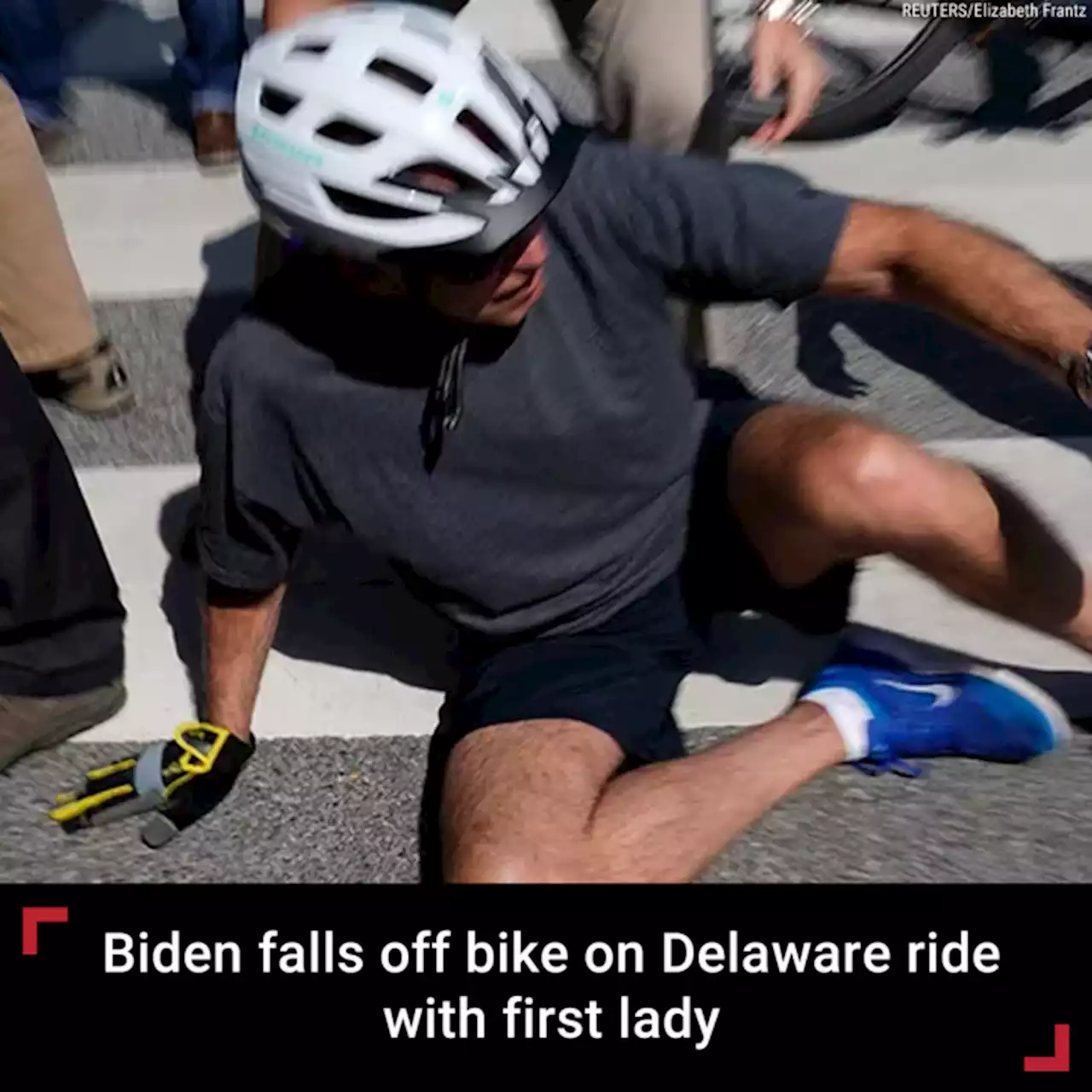 Biden falls off bike on Delaware ride with first lady, says 'I'm good'