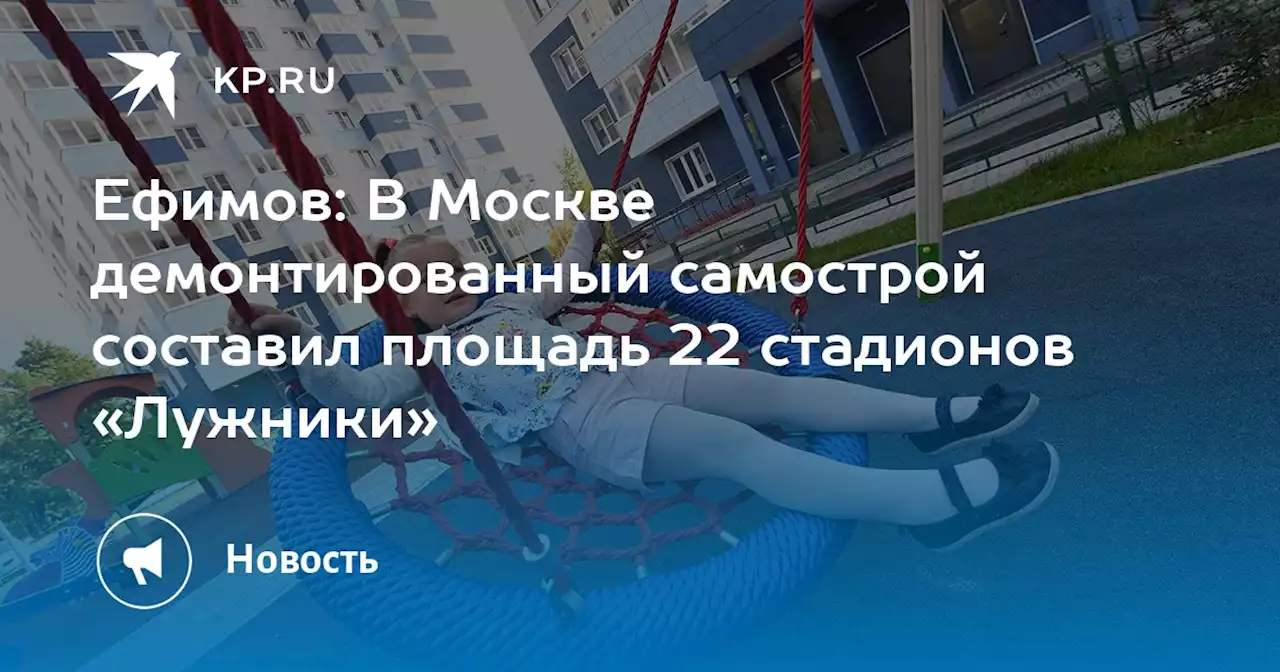 Ефимов: В Москве демонтированный самострой составил площадь 22 стадионов «Лужники»