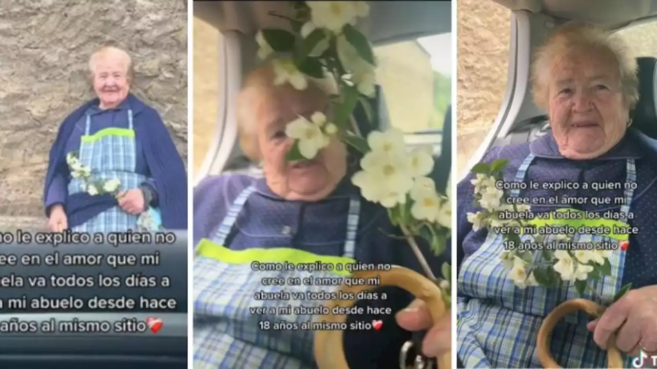 'Ni el cielo los separa': Abuelita lleva flores a su difunto esposo todos los días (VIDEO)