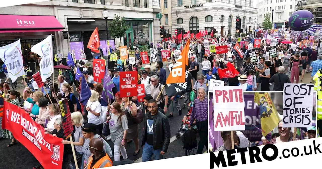 Thousands march through London demanding action over cost of living crisis