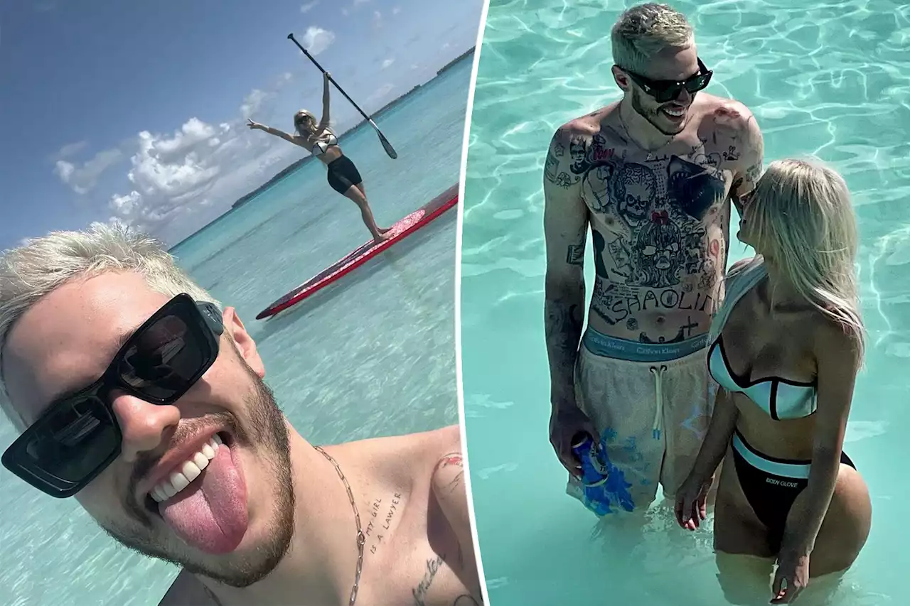 Kim Kardashian and Pete Davidson get ‘stranded’ on vacation in new photos