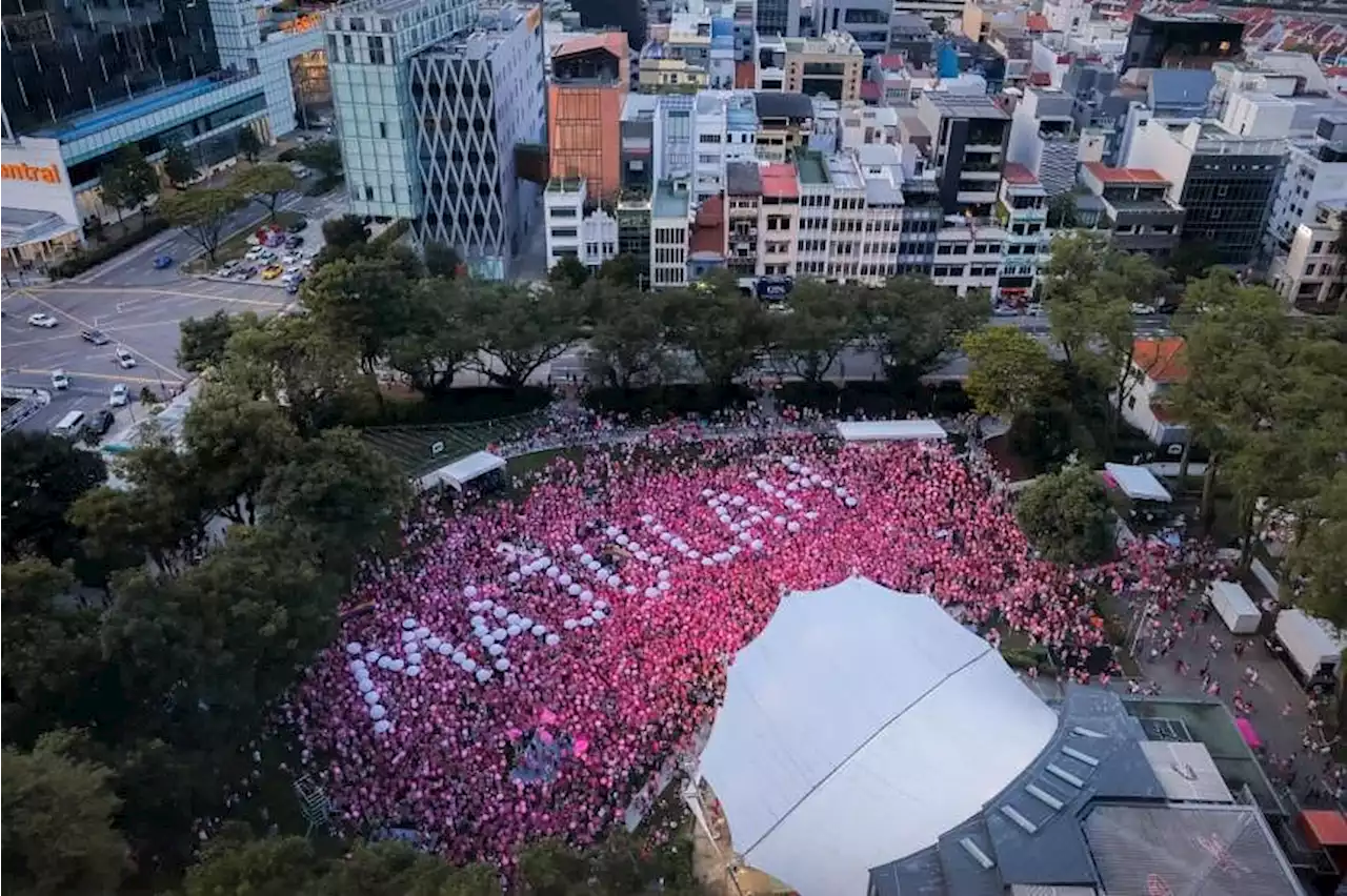 Pink Dot SG returns to Hong Lim Park after two years of virtual rallies