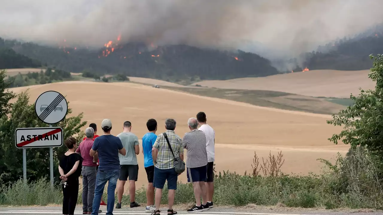 Cinco incendios fuera de control en Navarra