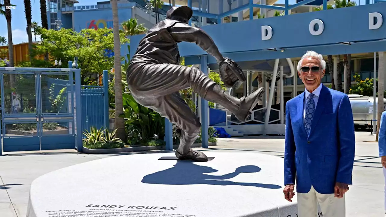 Los Angeles Dodgers unveil Sandy Koufax's statue outside stadium