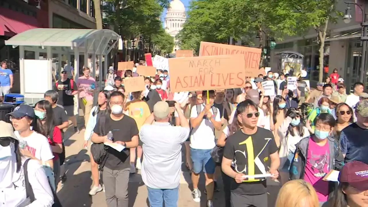 UW-Madison, Wisconsin students lead stop Asian hate march after PhD student injured in attack