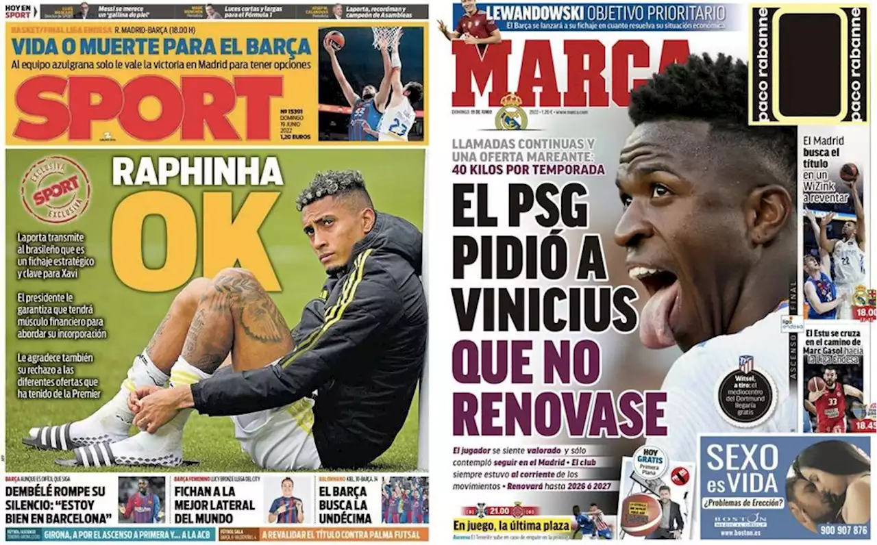 El Papelón: Portadas de los periódicos deportivos HOY 19 de junio 2022