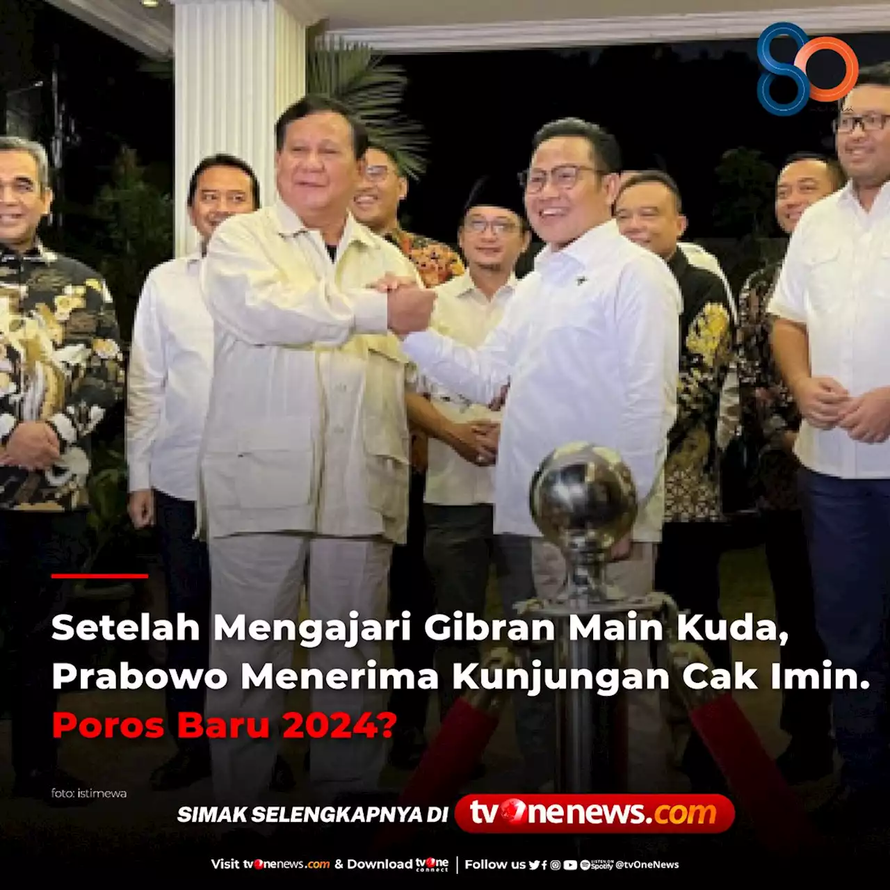 Setelah Mengajari Gibran Main Kuda, Prabowo Menerima Kunjungan Cak Imin. Poros Baru 2024?