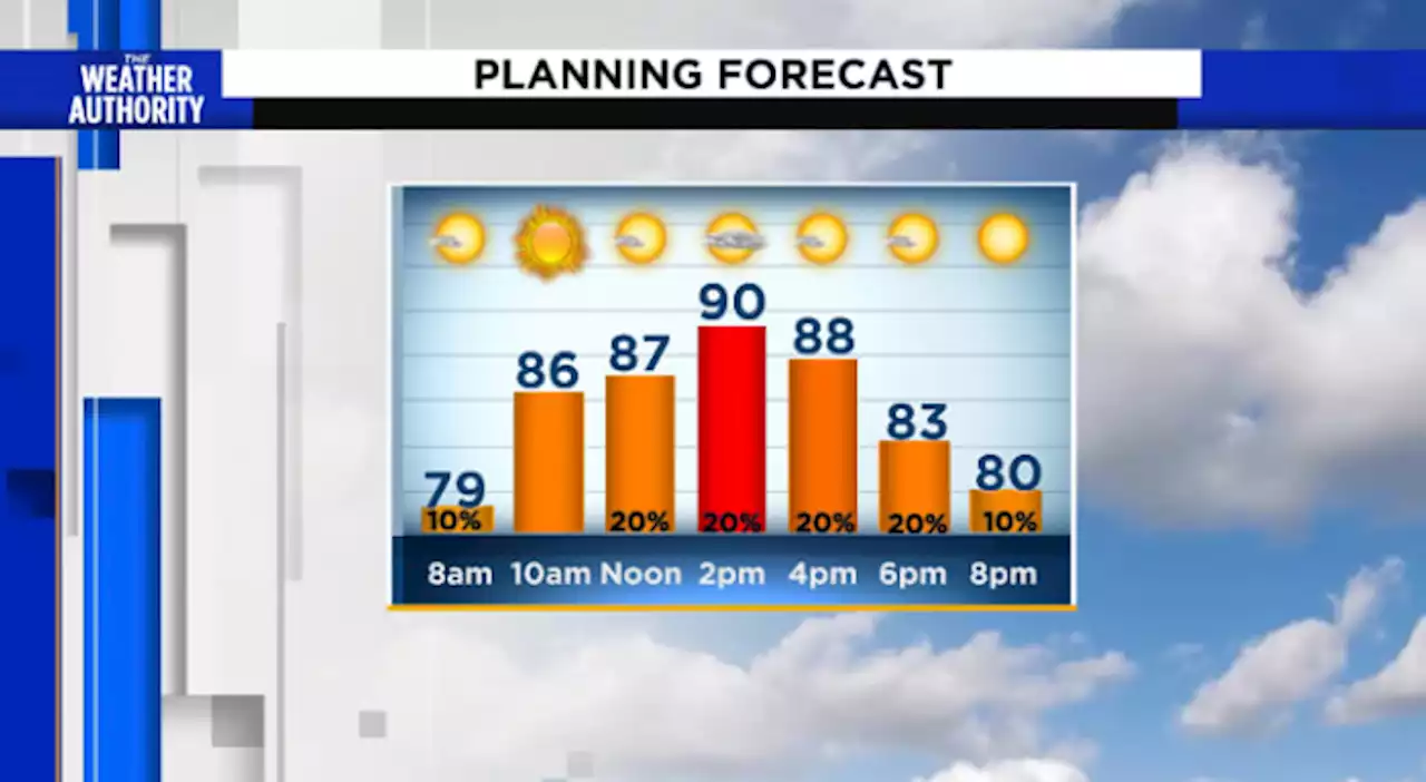 Seasonal Sunday with a chance for rain