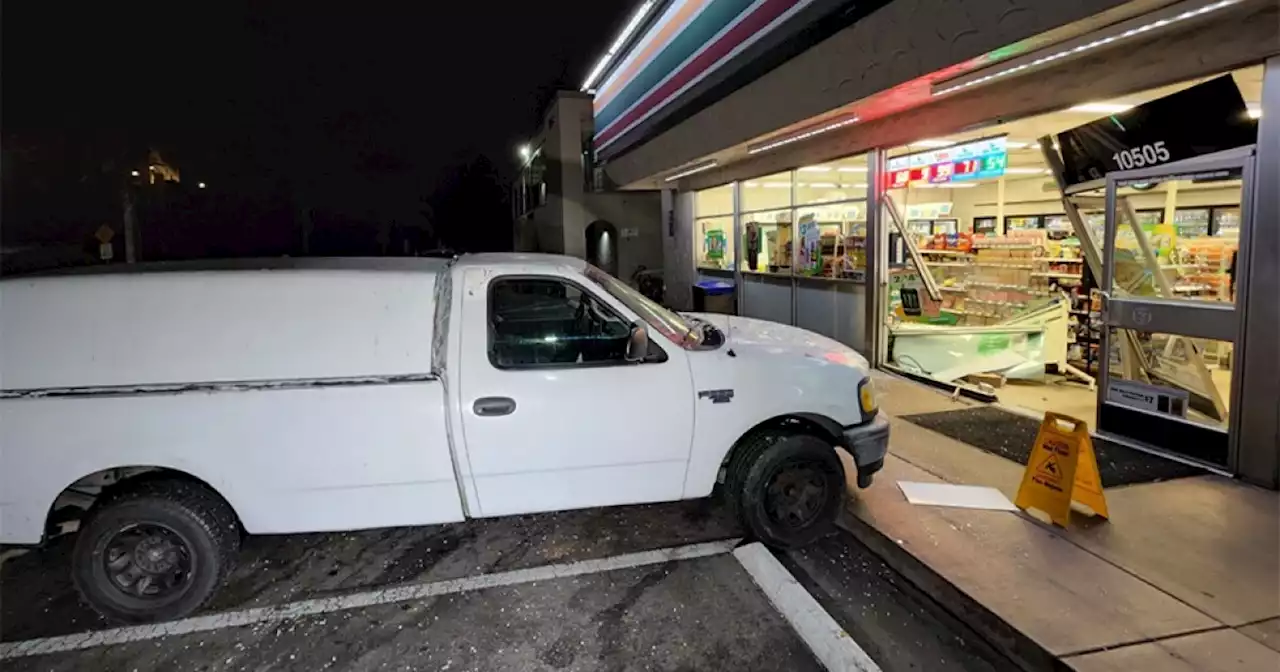 Man drives truck into 7-Eleven store, arrested on suspicion of DUI