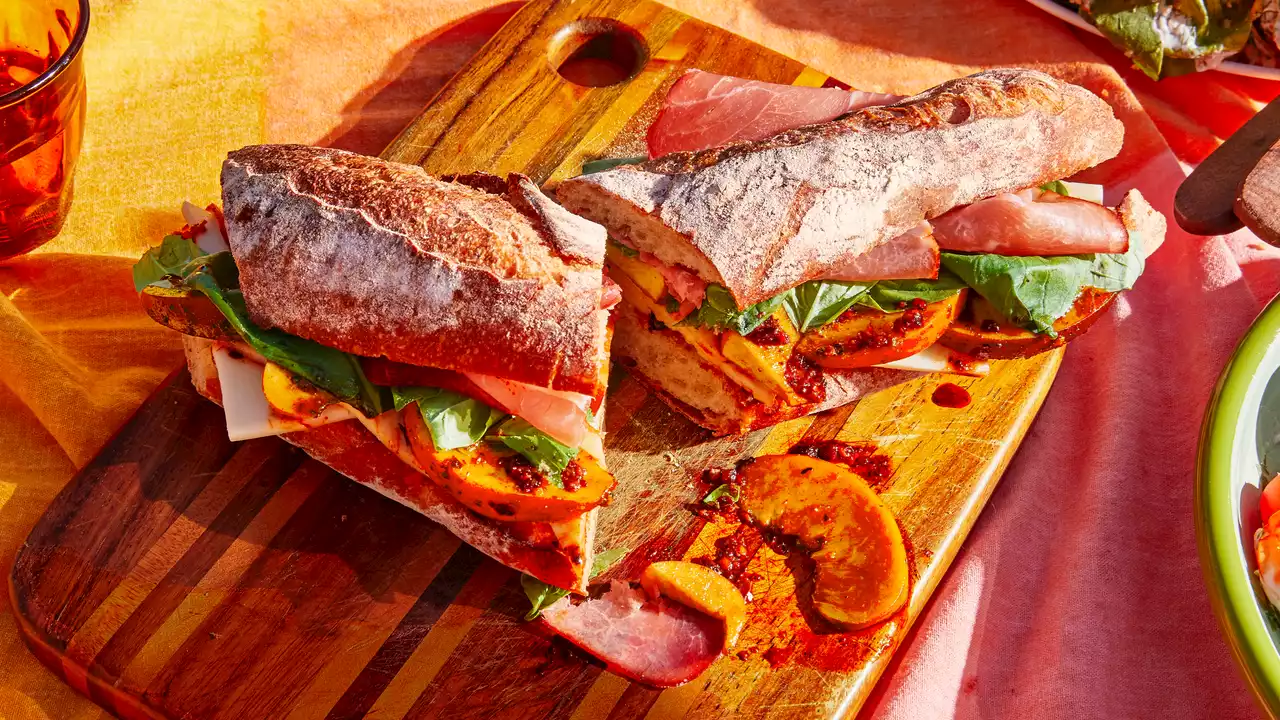 Peach and Prosciutto Sandwich