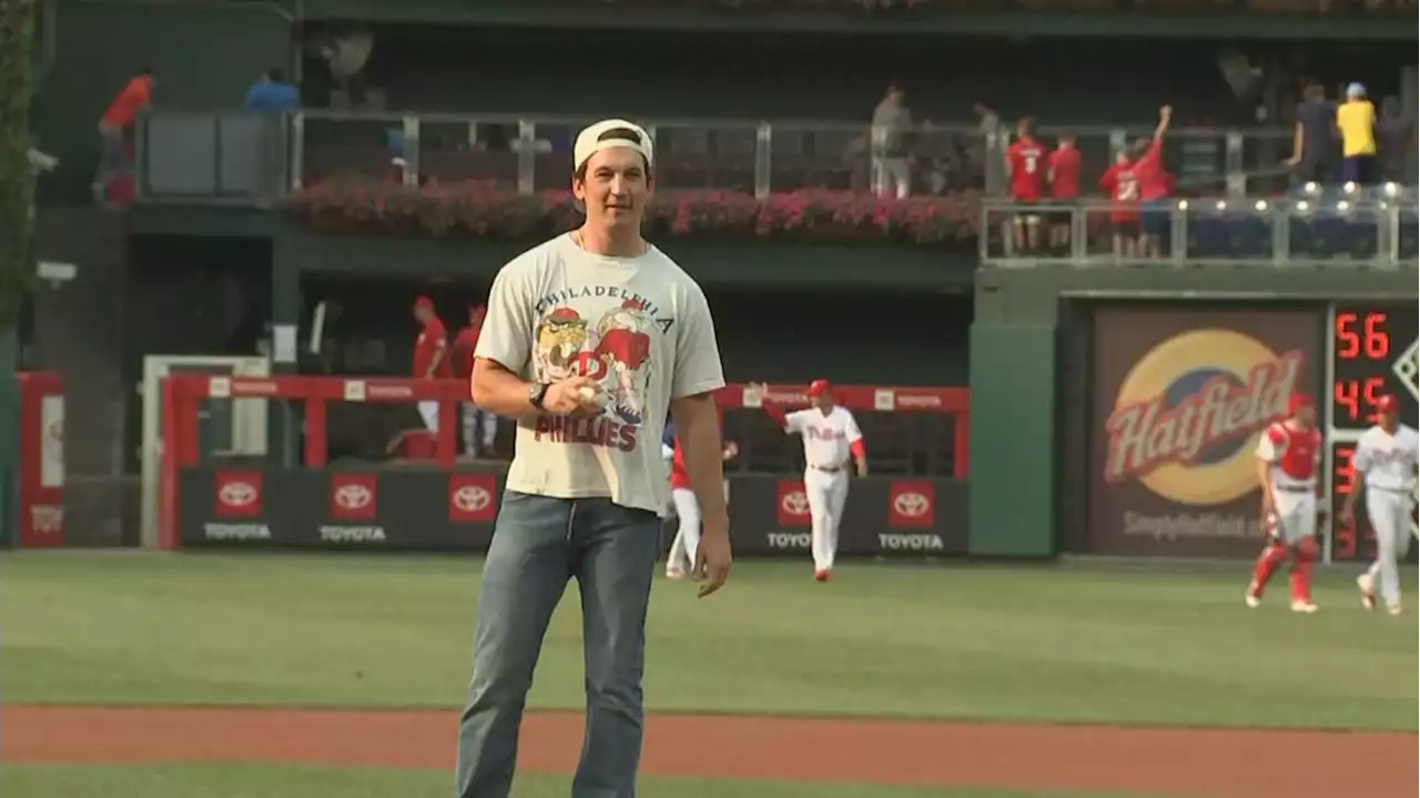 What Nick Castellanos Told Miles Teller Before He Threw Out First Pitch Before Phillies-Giants Game