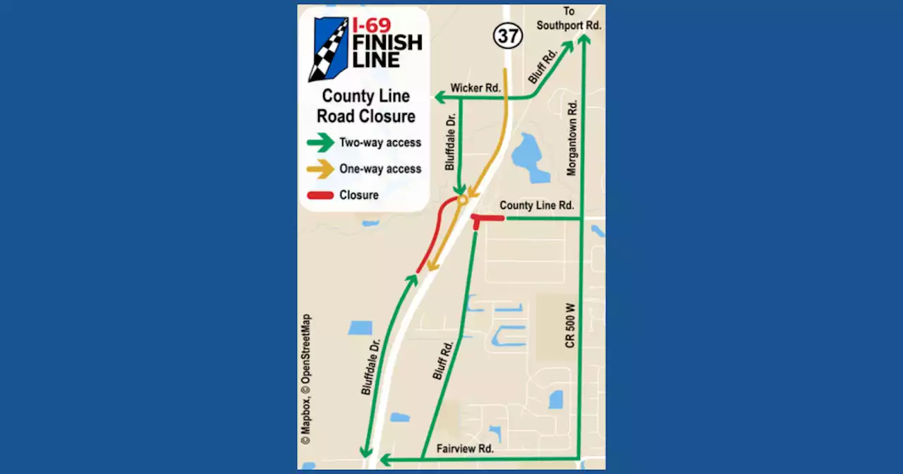 County Line Road closed at SR 37 for 2 months: INDOT