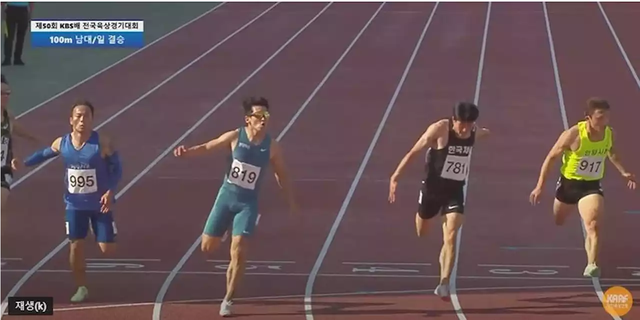 '한국 육상 100ｍ 일인자'의 자존심…김국영, 10초14로 우승 | 연합뉴스