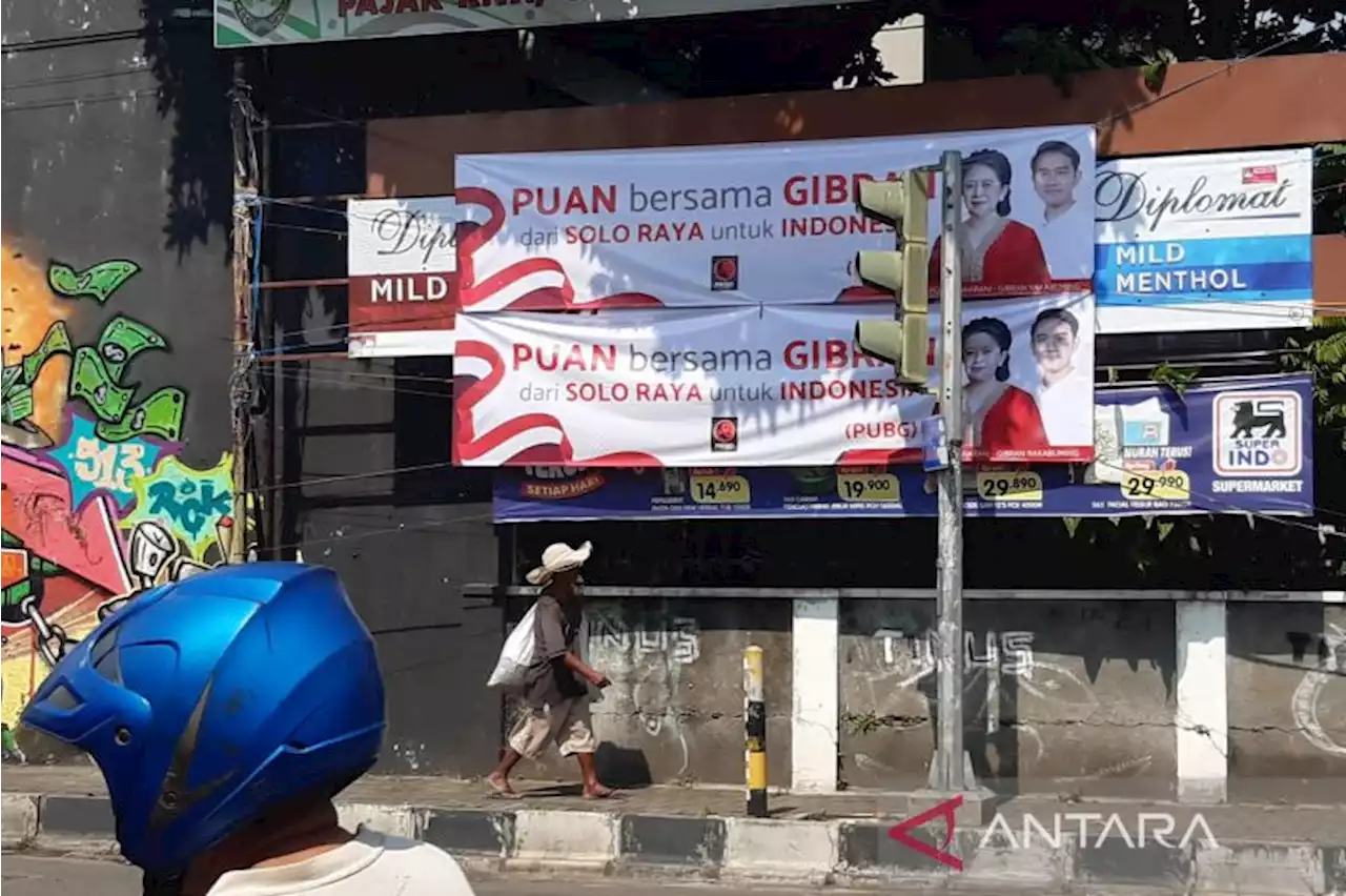 Spanduk Gibran-Puan muncul di sejumlah titik Solo Raya