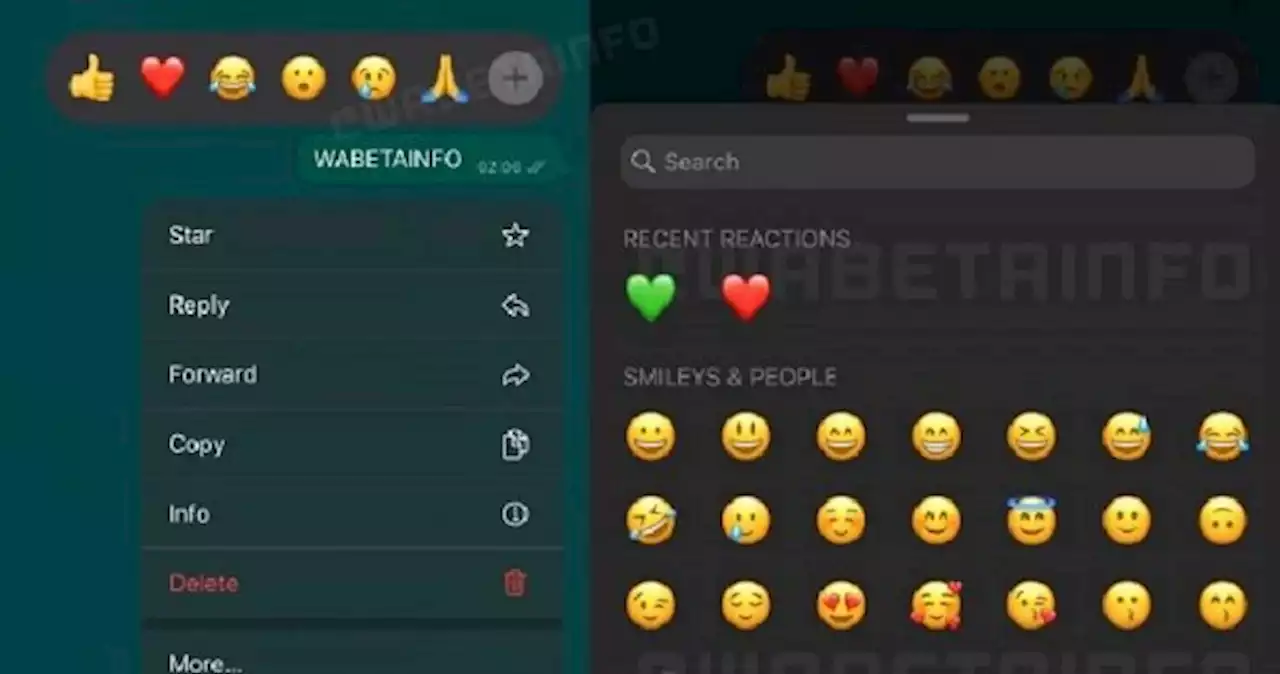 WhatsApp working on option to react to a message with any emoji