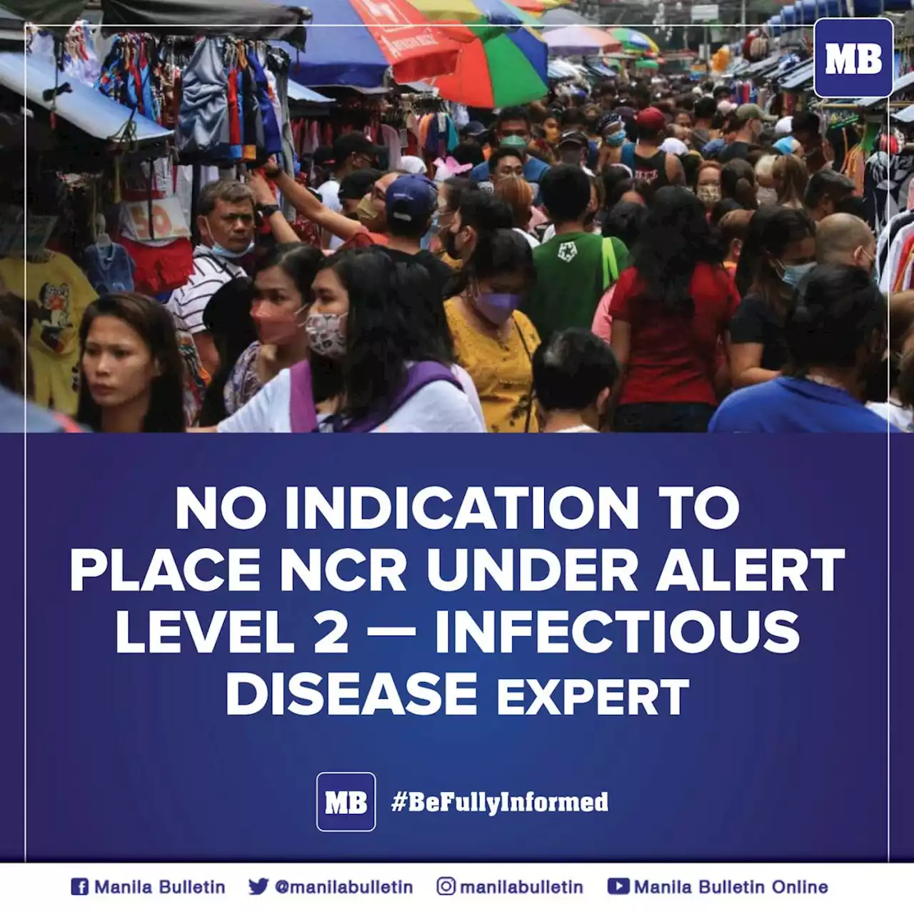 No indication to place NCR under Alert Level 2—infectious disease expert